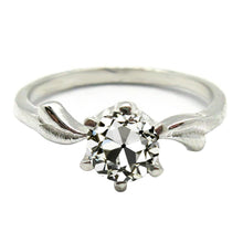Antique Cushion Fine Diamond ring in 14 Karat White Gold – main view