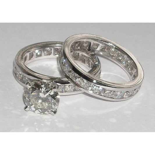 6.01 Carats Real Diamond Engagement Fancy Ring And Band Set