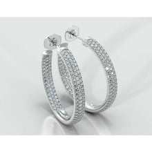 6.10 Carats Small Natural Round Cut Diamonds Women Hoop Earrings 14K Gold