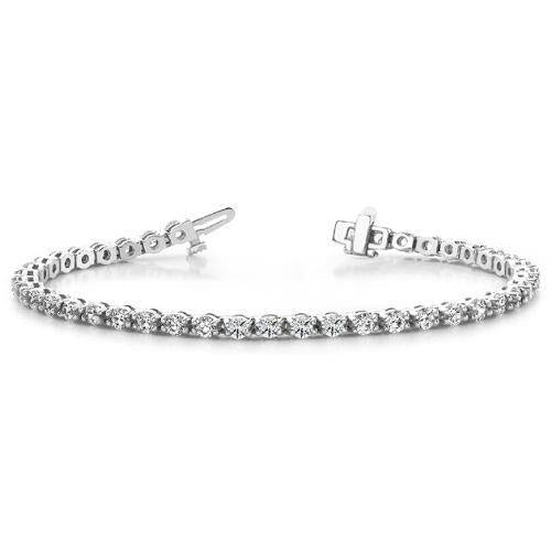 6.15 Ct Round Cut Small Natural Diamond Tennis Bracelet Gold White 14K