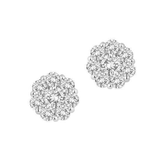 6.20 Carats Gorgeous Genuine Round Diamond Ladies Stud Pave Earrings