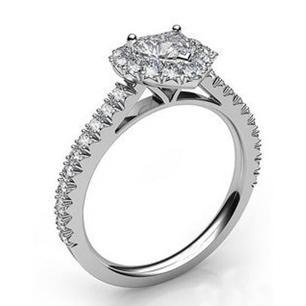 6.25 Carats Heart Cut With Accent Diamond Ring Natural Halo Jewelry Sparkling