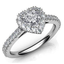 6.25 Carats Heart Cut With Accent Diamond Ring Natural Halo Jewelry Sparkling