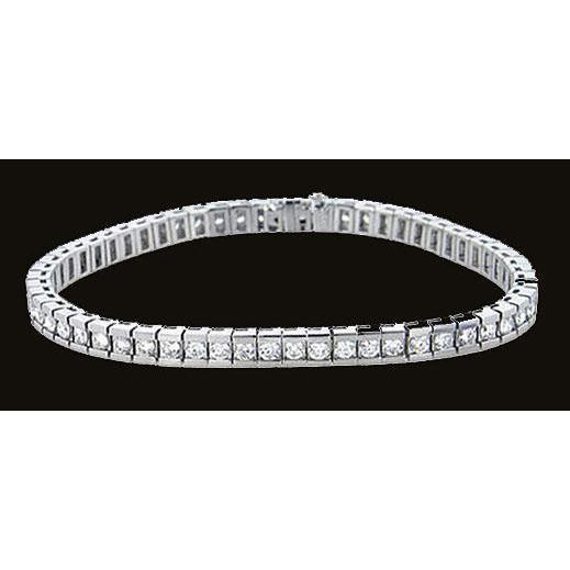 6.30 Carats Natural Diamond Channel Bracelet White Gold Bracelet