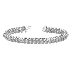 6.30 Carats Real Diamond Tennis Bracelet Solid White Gold Jewelry New