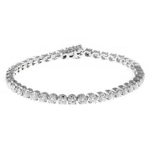 6.30 Carats Round Cut Sparkling Natural Diamonds Tennis Bracelet Gold White