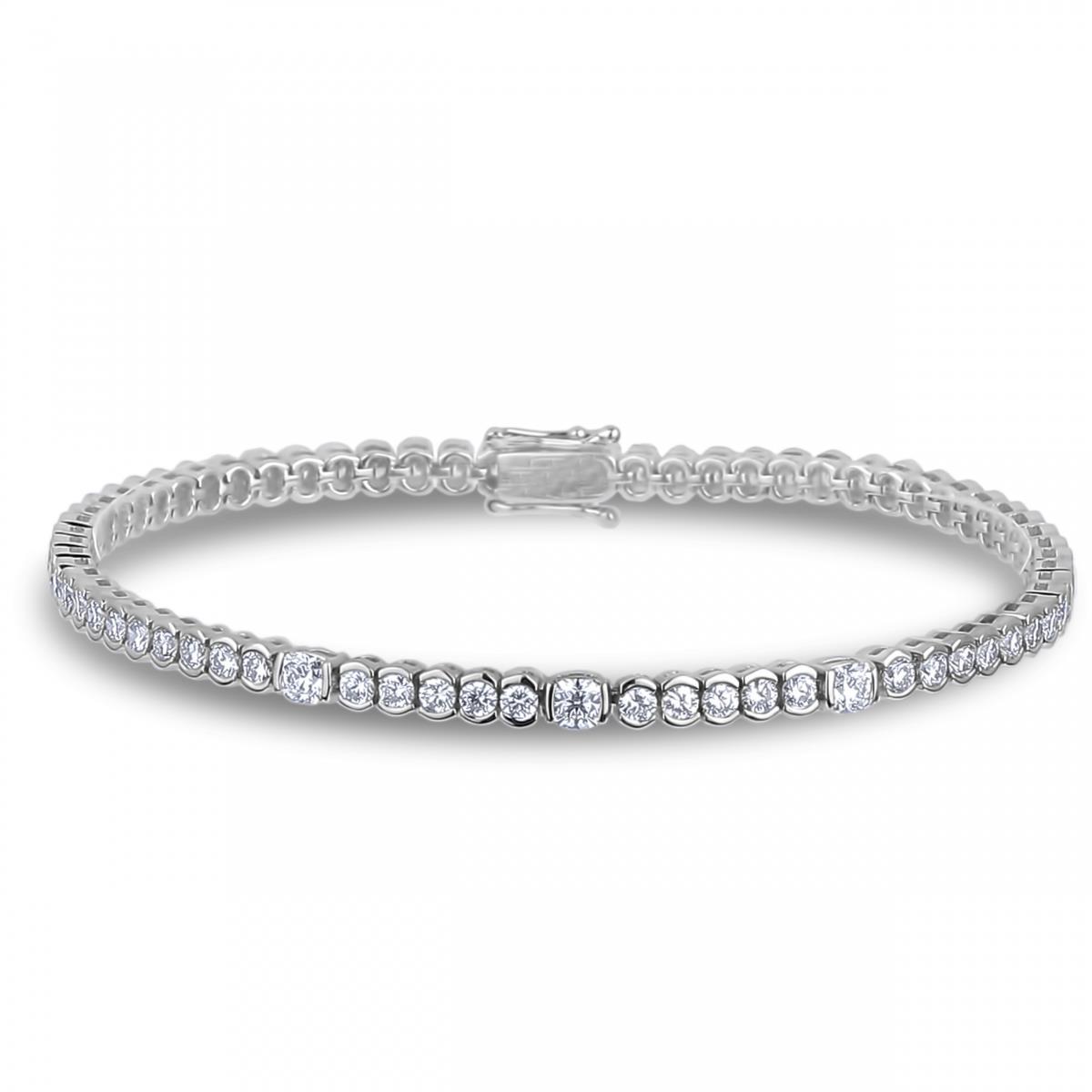 6.30 Carats Sparkling Natural Earth Mined Diamonds Women Tennis Bracelet Gold White 14K