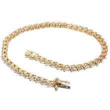 6.35 Carats Prong Set Round Cut Natural Diamonds Tennis Bracelet YG 14K