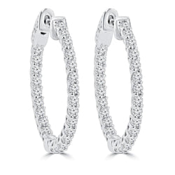 6.40 Carats F Vvs1 Real Diamonds Women Hoop Earrings White Gold 14K New