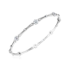 6.40 Ct Round Cut Natural Diamond Bangle 14K White Gold