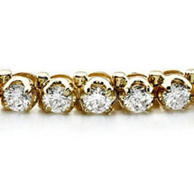 6.45 Carats Prong Set Round Natural Diamonds Tennis Bracelet 14K 