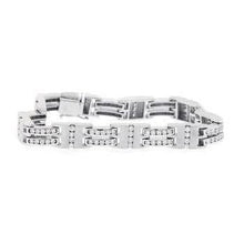 6.50 Carats 14K White Gold Gents Genuine Diamond Bracelet Fine Jewelry