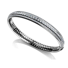 6.50 Carats Princess And Round Cut Real Diamond Bangle White Gold 14K