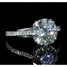 6.50 Carats Women Natural Diamond Ring Solitaire With Accents2