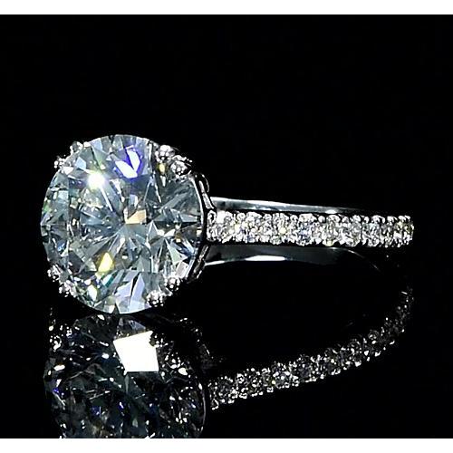 6.50 Carats Women Natural Diamond Ring Solitaire With Accents3