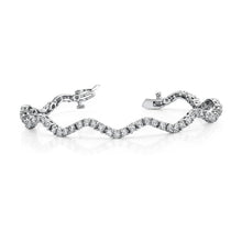 6.50 Ct Gorgeous Round Cut Real Diamond Winding Road Bracelet White Gold