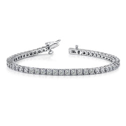 6.60 Carats Sparkling Round Cut Genuine Diamond Tennis Bracelet White Gold 14K