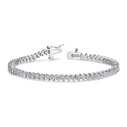 6.70 Carats Round Real Natural Earth Mined Diamond Tennis Bracelet White Gold