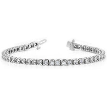 6.75 Carats Brilliant Cut Real Diamond Tennis Bracelet Gold 14K White