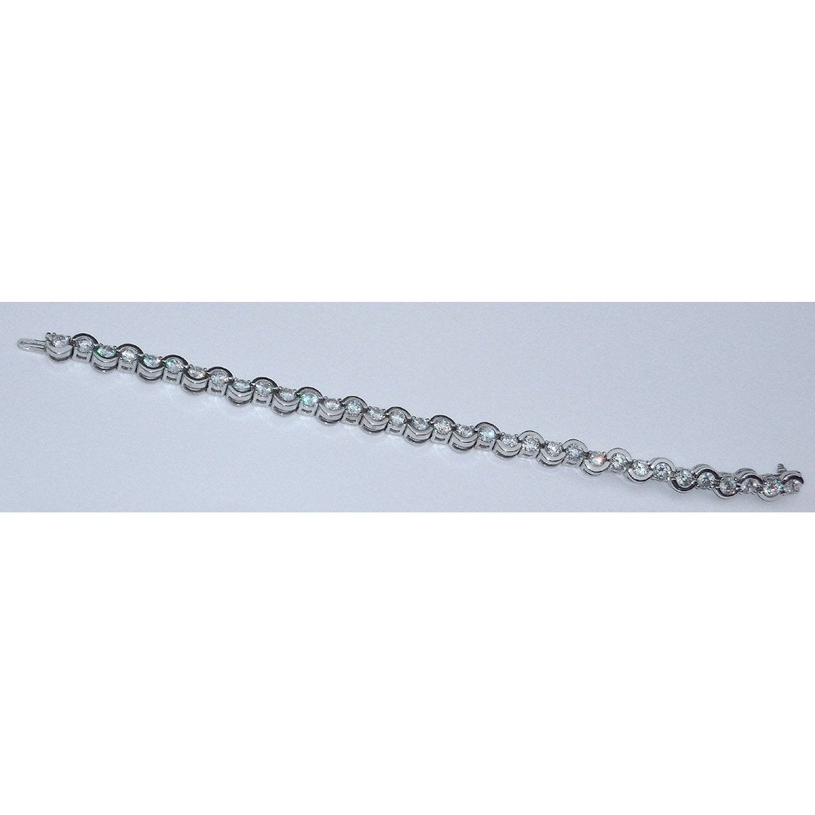 6.80 Carats Natural Diamond Tennis Bracelet Jewelry Antique Style3