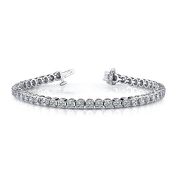 6.90 Carats Round Cut Natural Diamonds Prong Set Tennis Bracelet