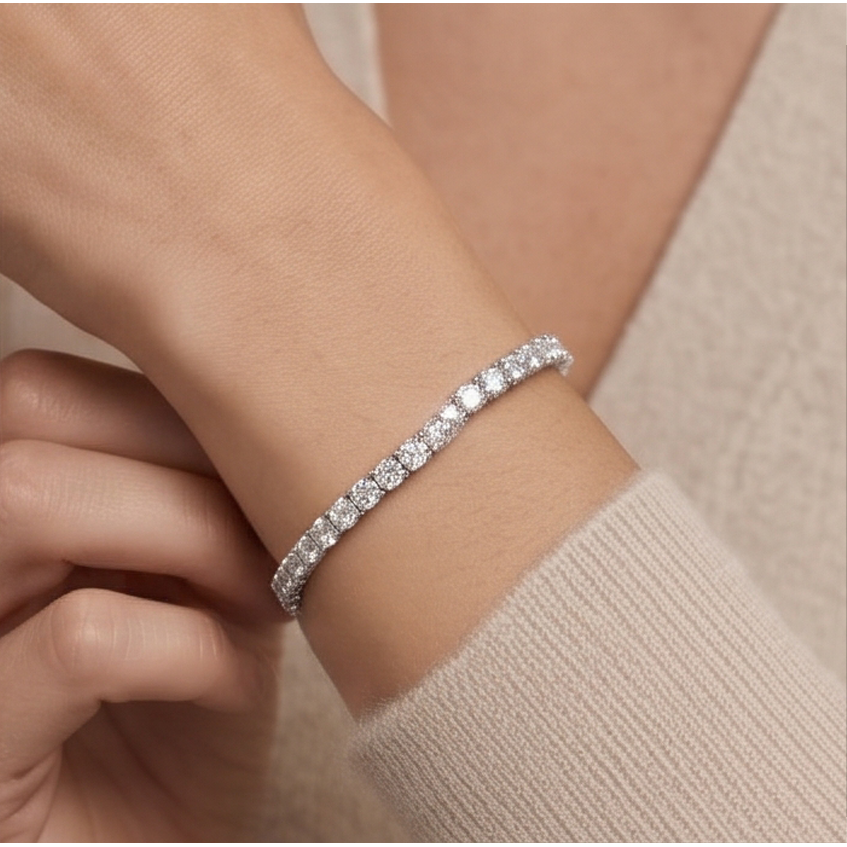 6 Carat Lab Grown Diamonds Tennis Bracelet 14K White Gold