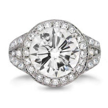 Real Diamond Halo Engagement Ring 6 ct 14K White Gold – main view