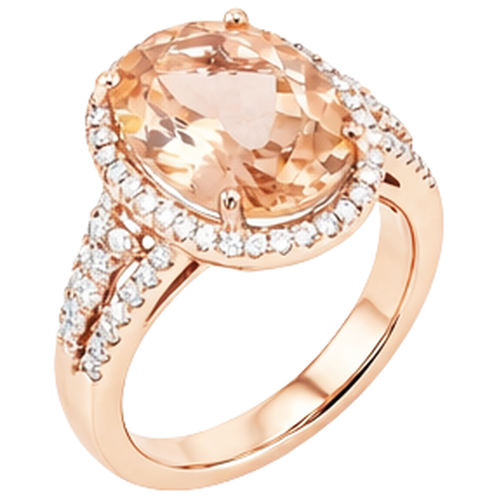 6ct Morganite Cocktail Halo Ring