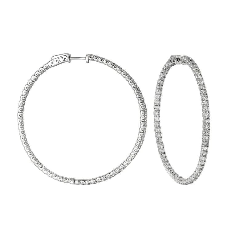 6ct Real Diamond Hoops Earrings