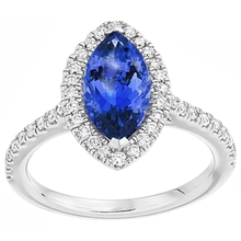 natural round tanzanite 7.25ct ring side angle
