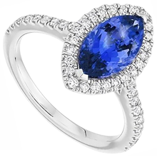 natural round tanzanite 7.25ct ring close up detail