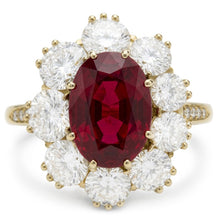7.25 Ct Prong Set Oval Cut Garnet And Natural Earth Mined Diamonds Engagement Ring