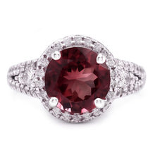 7.25 Ct Tourmaline And Natural Earth Mined Diamonds Halo Wedding Ring Gold White