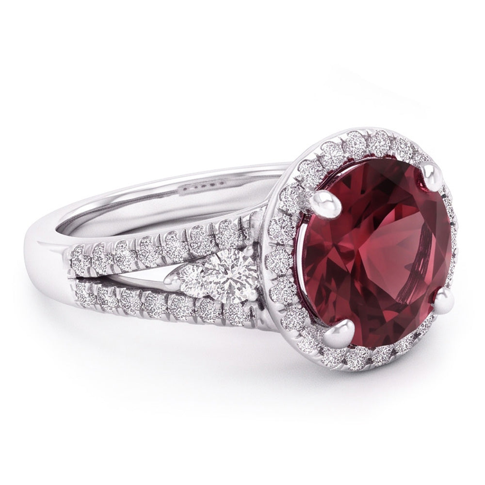 7.25 Ct Tourmaline And Natural Earth Mined Diamonds Halo Wedding Ring Gold White