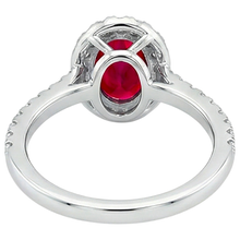 7.35 Carats Oval Ruby With Round Natural Earth Mined DIAMOND ( NOT LAB GROWN )s Ring White Gold 14K