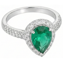 7.35 Ct Green Emerald And Natural Earth Mined Diamonds Wedding Ring Prong Set 14K Gold White
