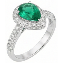7.35 Ct Green Emerald And Natural Earth Mined Diamonds Wedding Ring Prong Set 14K Gold White