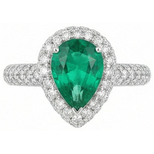 7.35 Ct Green Emerald And Natural Earth Mined Diamonds Wedding Ring Prong Set 14K Gold White