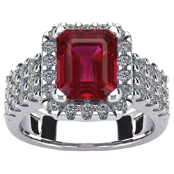 Natural Ruby Ring 7.50ct - White Gold 14K