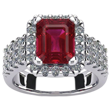 natural round ruby 7.50ct ring front view