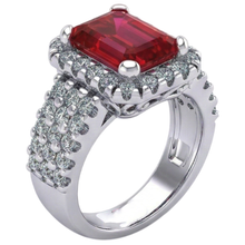 natural round ruby 7.50ct ring close up detail