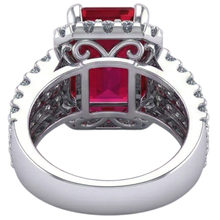 natural round ruby 7.50ct ring on white background