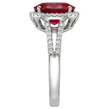 natural round ruby 7.50ct ring top view