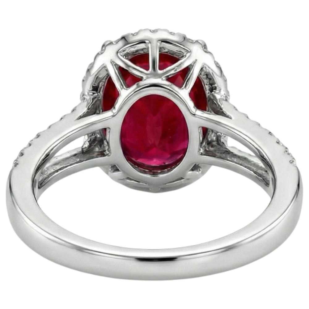 natural round ruby 7.50ct ring profile view