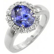 natural round tanzanite 7.50ct ring side angle