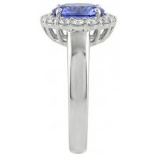 natural round tanzanite 7.50ct ring profile view