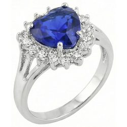 7.61 Ct Heart Sri Lanka Blue Sapphire And Natural Earth Mined DIAMOND ( NOT LAB GROWN )s Ring
