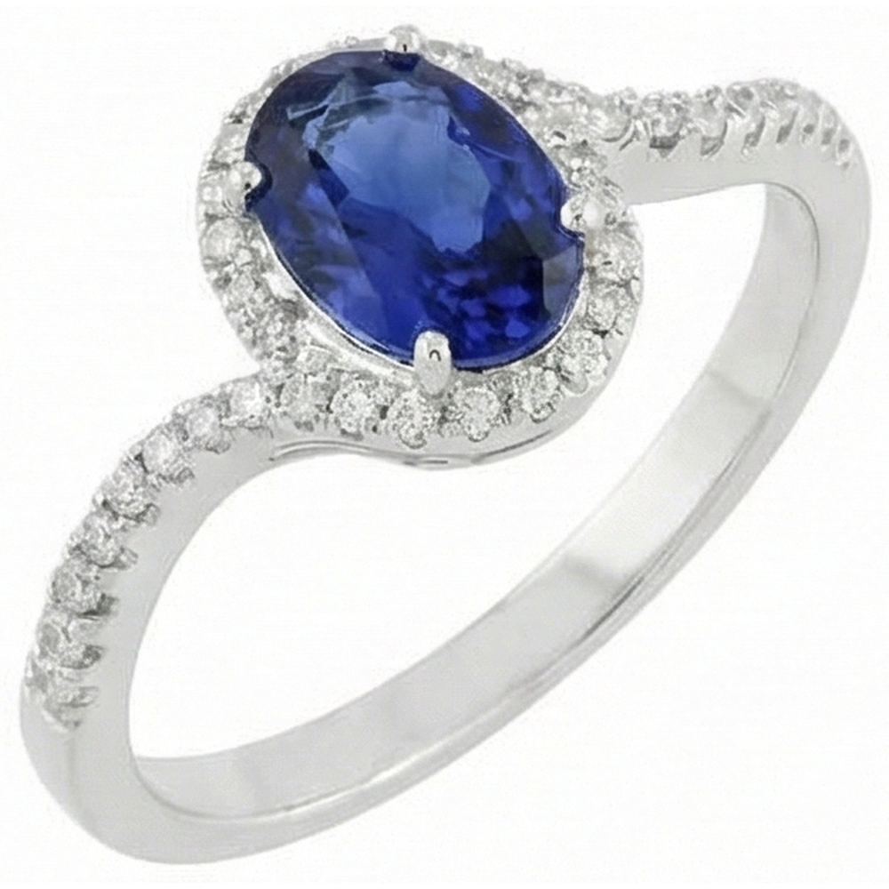7.75 Carats Blue Tanzanite Wedding Ring White Gold 14K