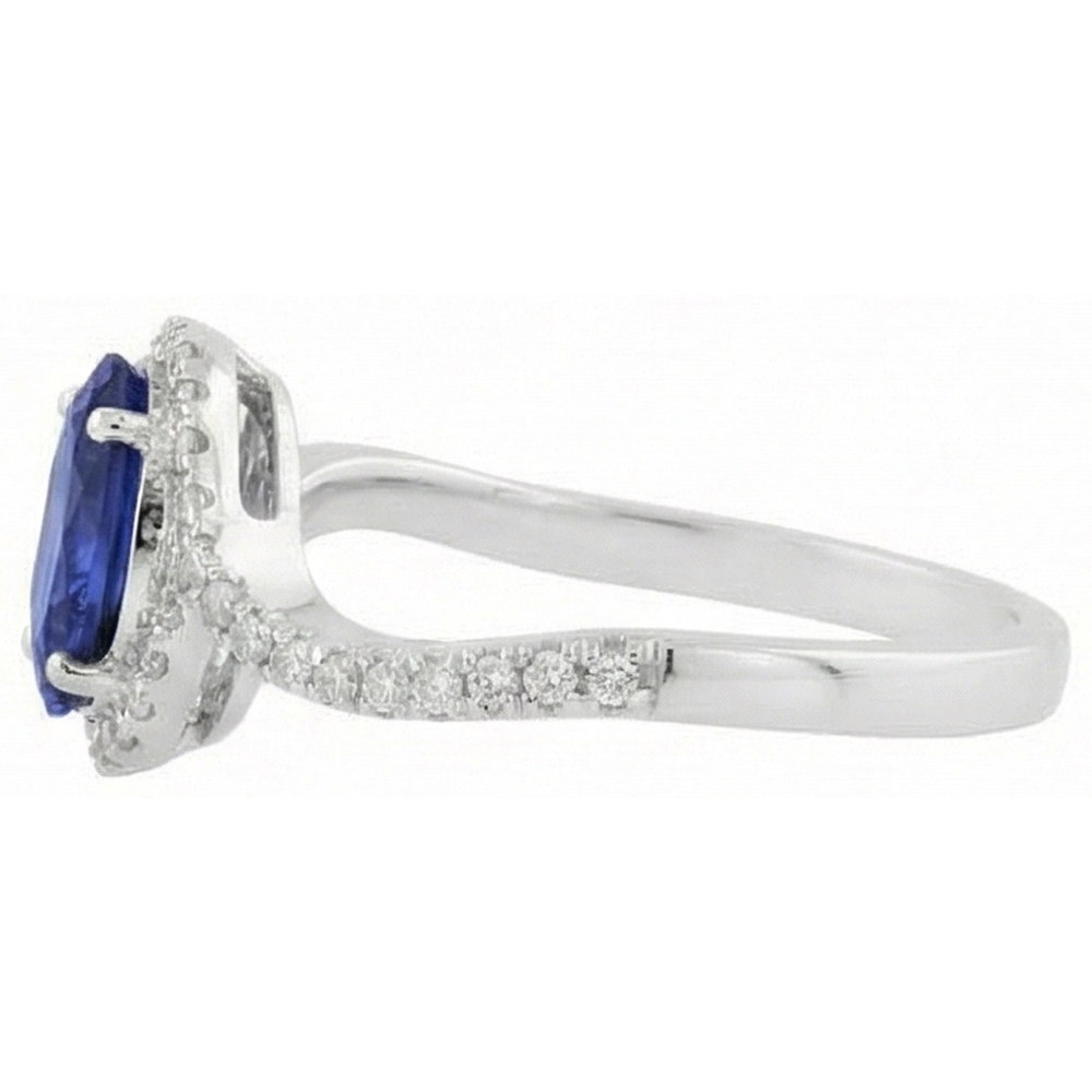 7.75 Carats Blue Tanzanite Wedding Ring White Gold 14K