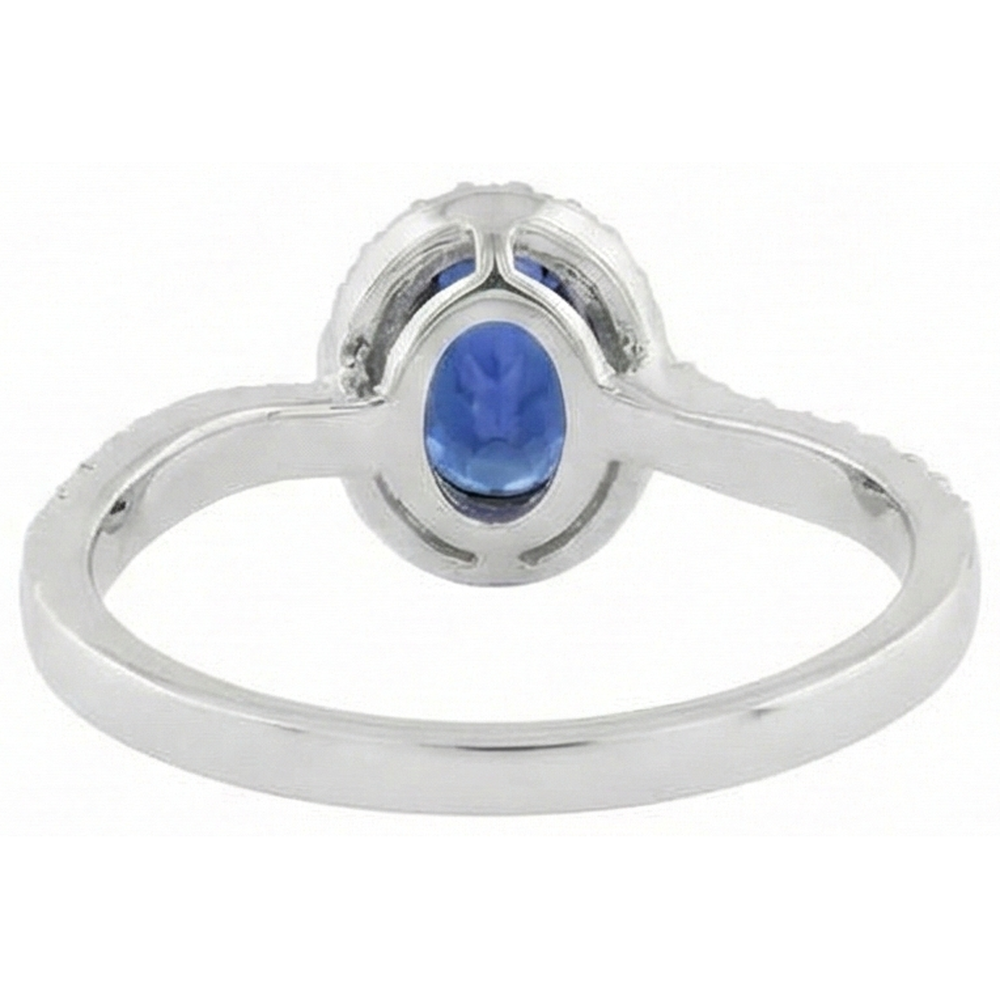 7.75 Carats Blue Tanzanite Wedding Ring White Gold 14K